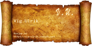Vig Ulrik névjegykártya